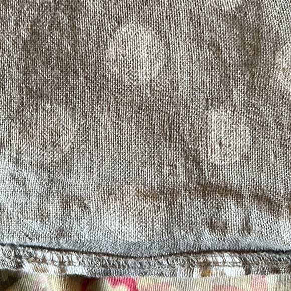 ITALY 100% Linen Trapeeze Blouse Polka Dots Gray & White - Picture 11 of 13